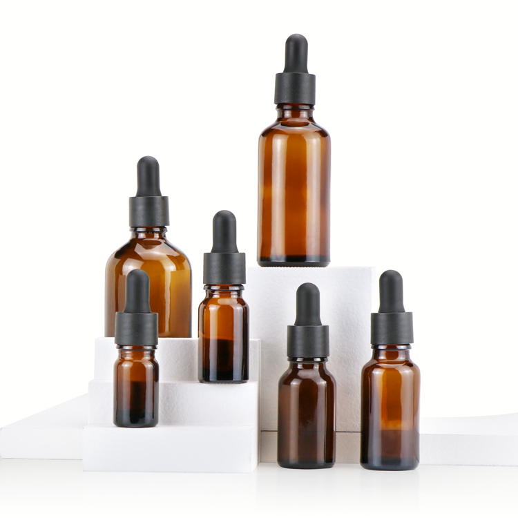 High quality 10ml 15ml 30ml 50ml Childproof Dropper Cap Clear Transparent Essential Oil Glass Bottle With Child Proof Cap