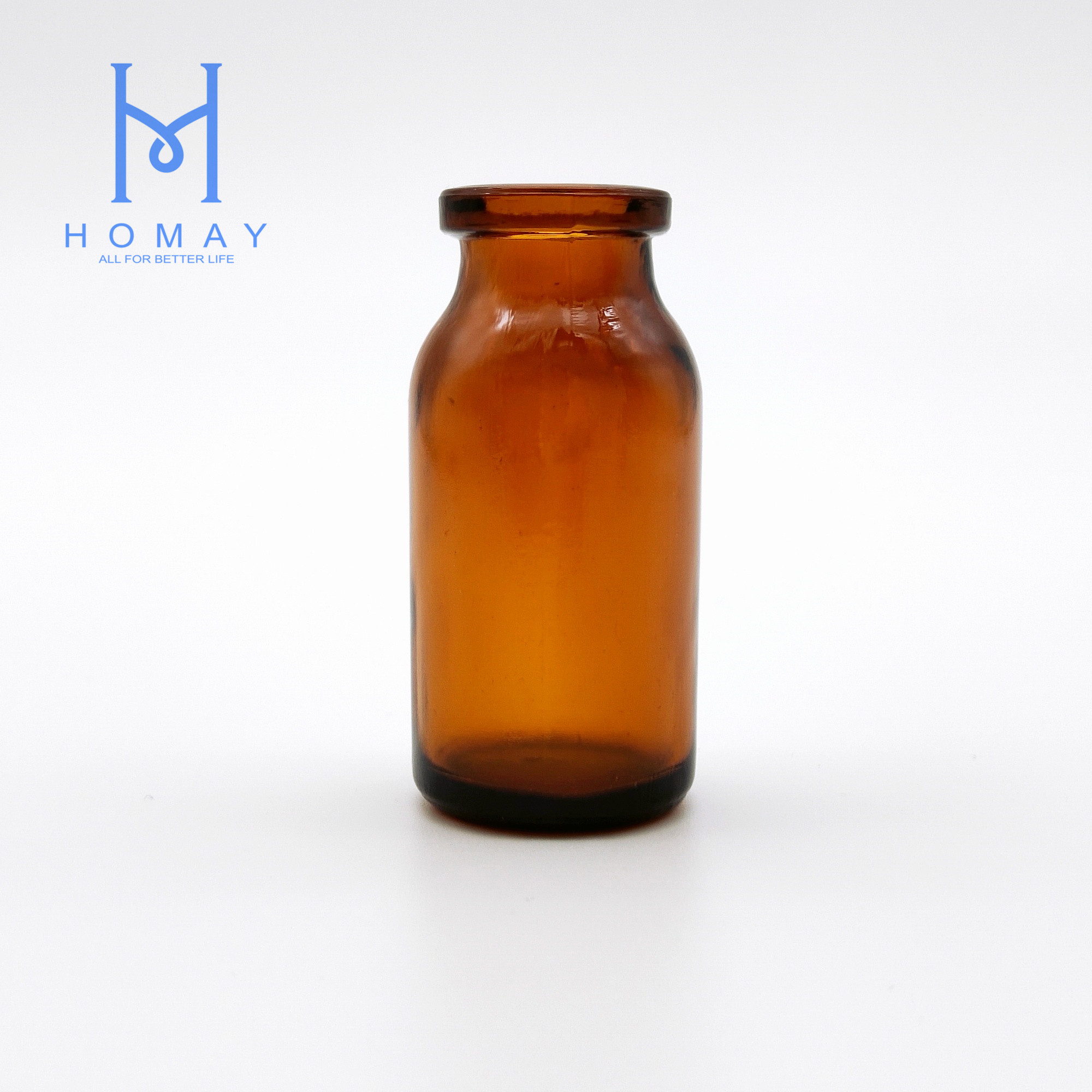 High quality 10ml amber clear sterile molded injection glass vials with rubber stopper