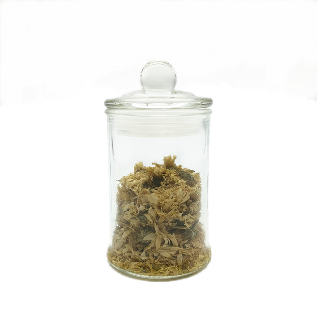High quality 150ml 350ml 750ml round sealed glass storage jar with lid for tea grains