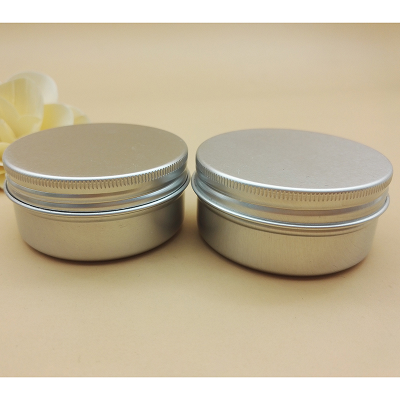 High quality 15ML 30ML 50ML 200ML aluminum cosmetic jars and pots for cosmetic packaging 60g Aluminum wax oil containers