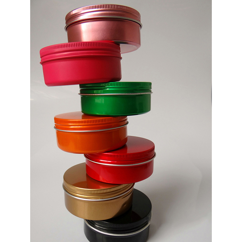High quality 15ML 30ML 50ML 200ML aluminum cosmetic jars and pots for cosmetic packaging 60g Aluminum wax oil containers