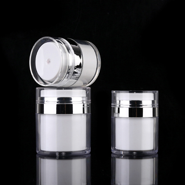High quality 15g 30g 50g push type acrylic airless cosmetic jar