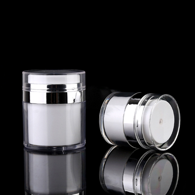 High quality 15g 30g 50g push type acrylic airless cosmetic jar