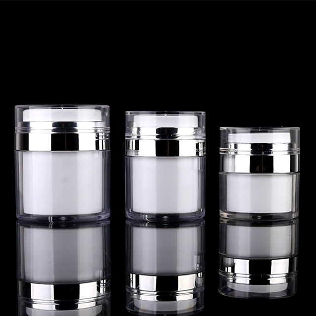 High quality 15g 30g 50g push type acrylic airless cosmetic jar