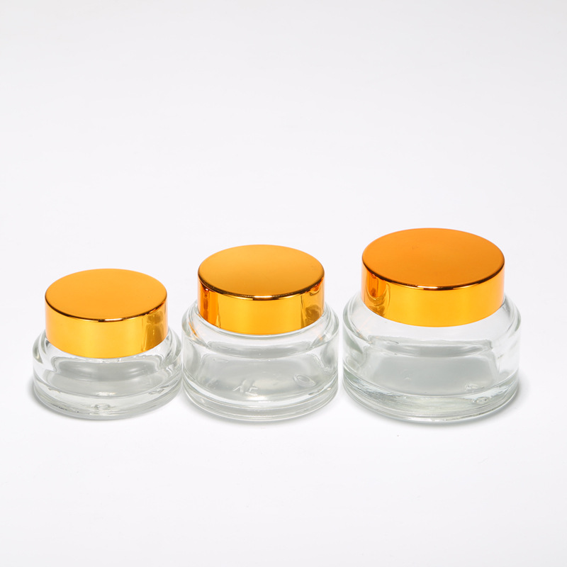 High quality 15g Clear Glass Face Cream Jar Cosmetic Jar Frosted