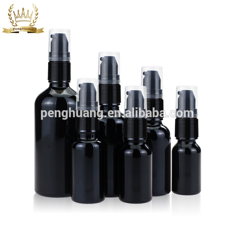 High quality 15ml 20ml 30ml 50ml 60ml luxury glass bottles essential oil bottle dropper black glass bottle Customized Wholesales