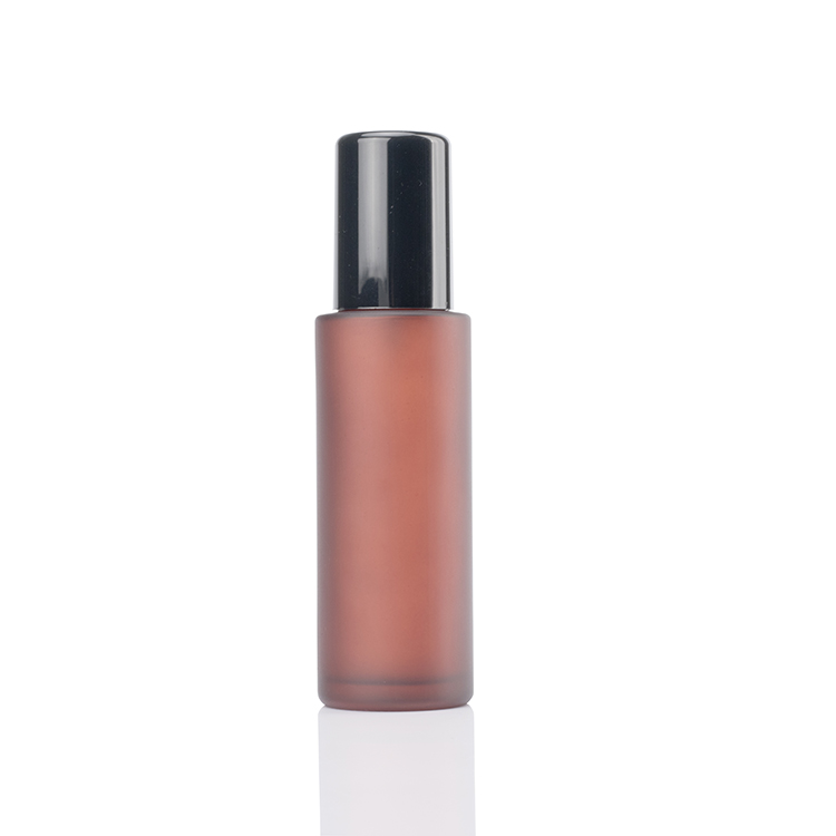 High quality 15ml 30ml 50ml glass skin care matte pink glass toner bottle with screw cap