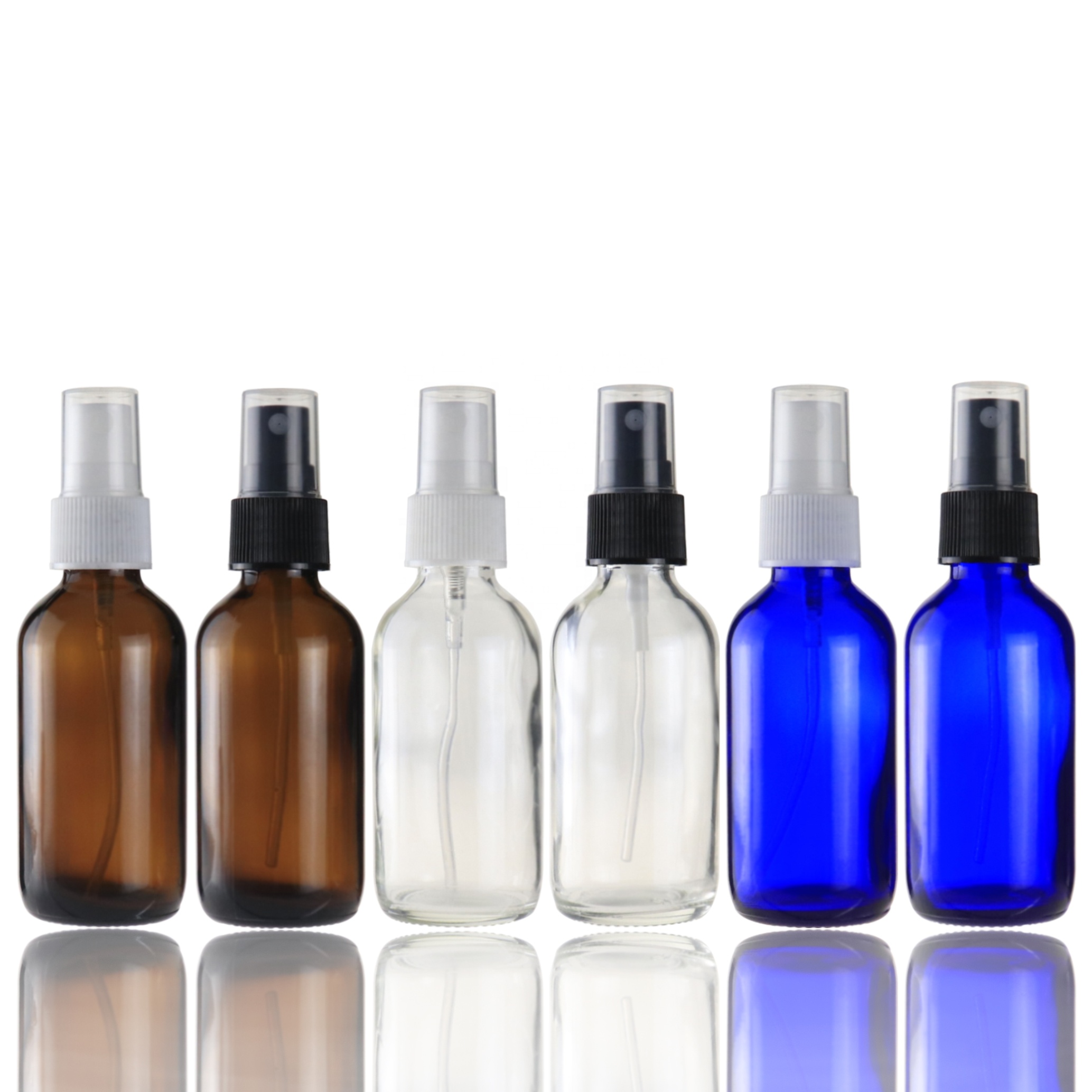 High quality 15ml 30ml 60ml amber round cosmetic perfume glass spray bottles with fine mist spray