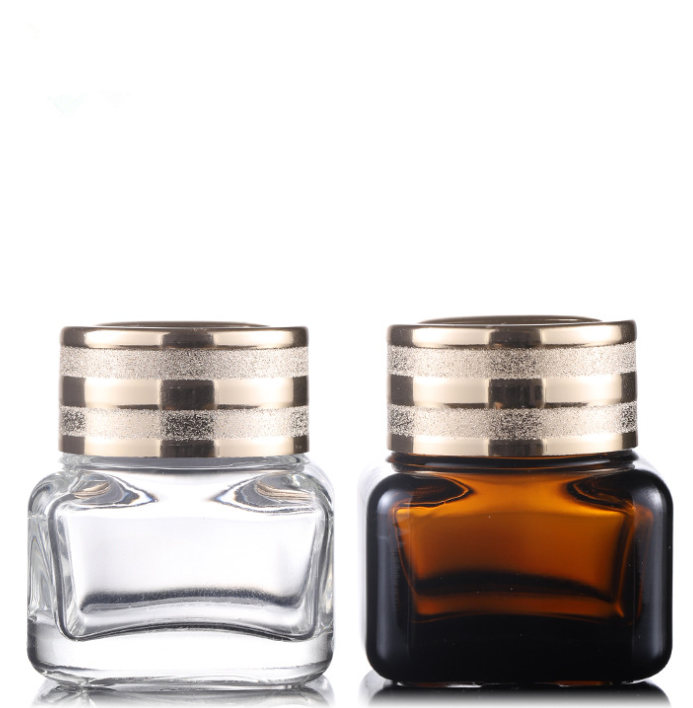High quality 15ml unique square face cream glass jar container