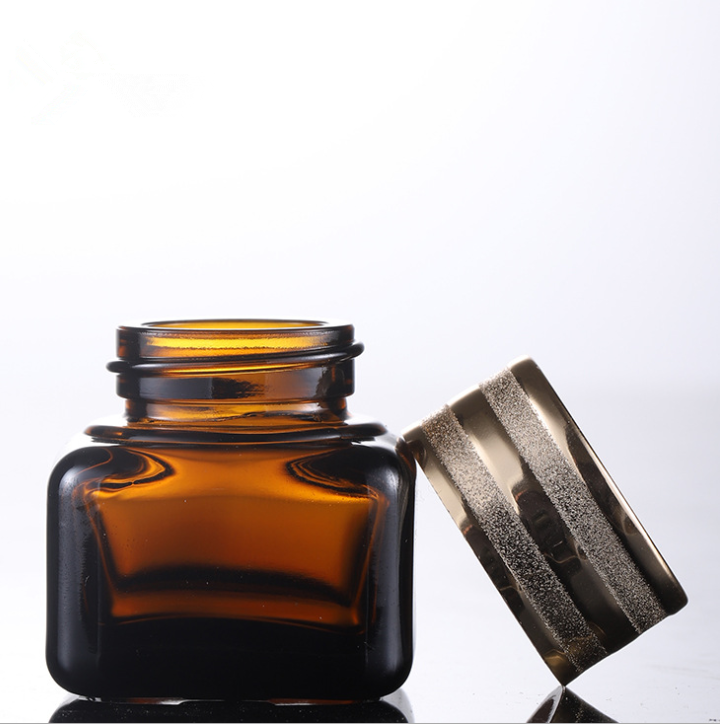 High quality 15ml unique square face cream glass jar container