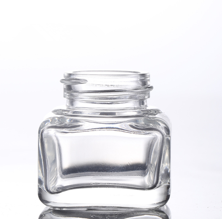 High quality 15ml unique square face cream glass jar container