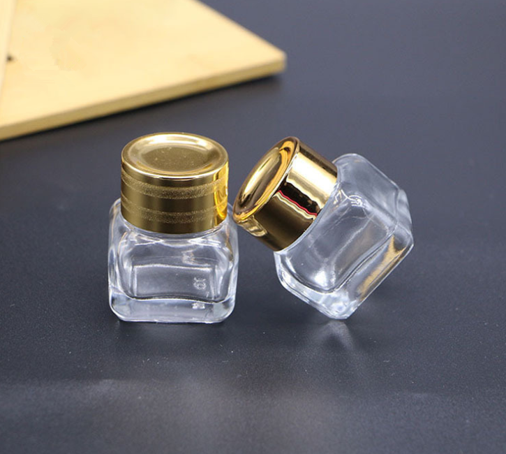 High quality 15ml unique square face cream glass jar container