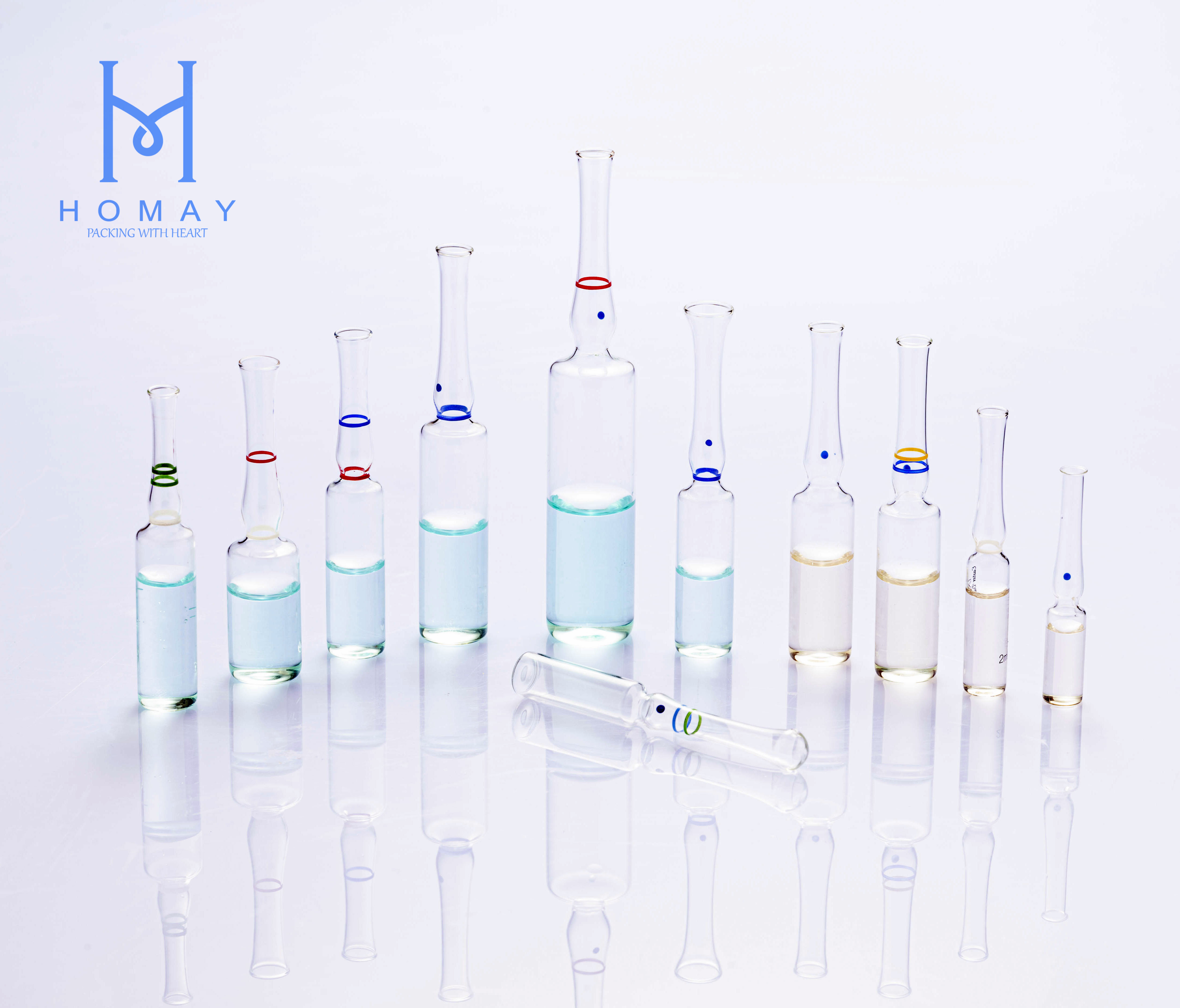High quality 1ml 2ml 3ml 5ml 10ml empty pharmaceutical glass ampoules for injection confirmed with YBB/ISO Standard