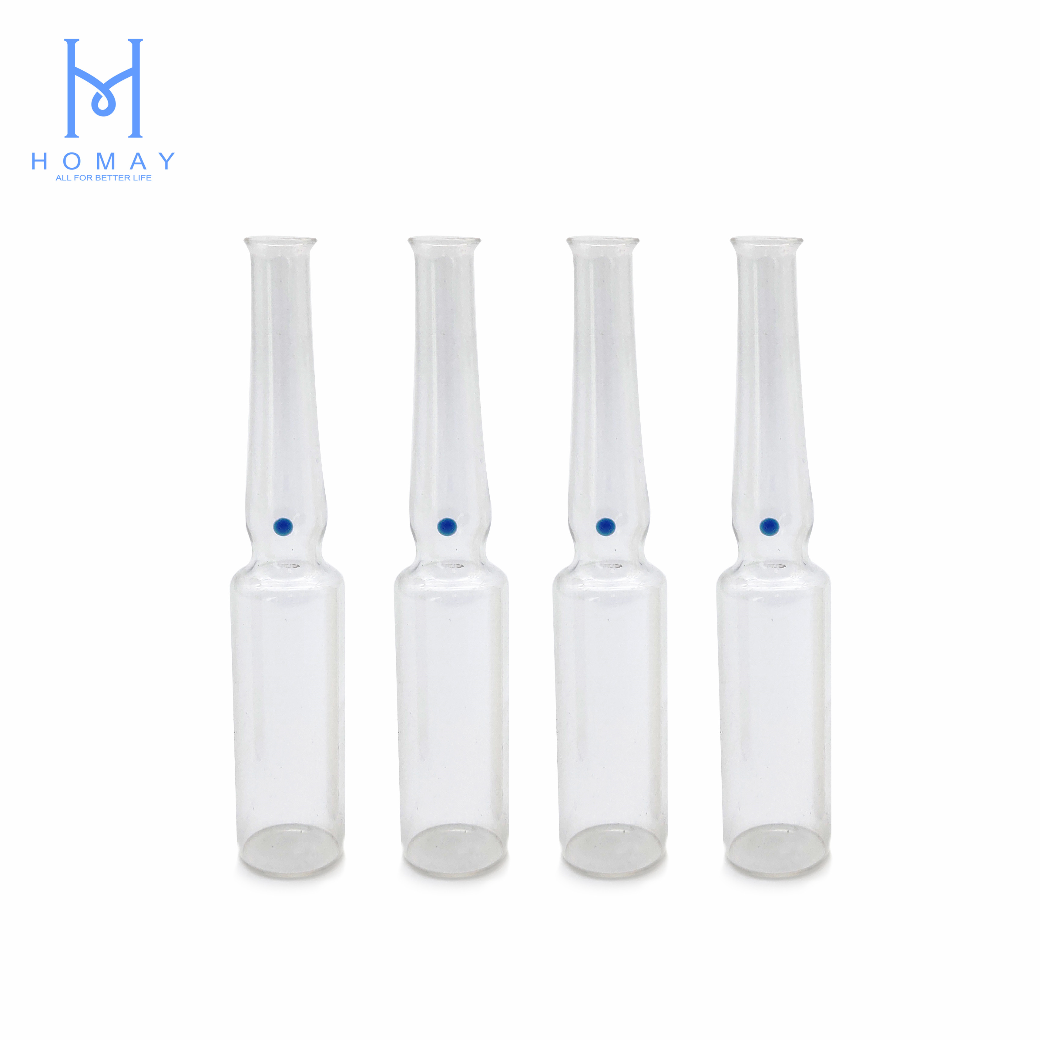 High quality 1ml 2ml 3ml 5ml 10ml empty pharmaceutical glass ampoules for injection confirmed with YBB/ISO Standard