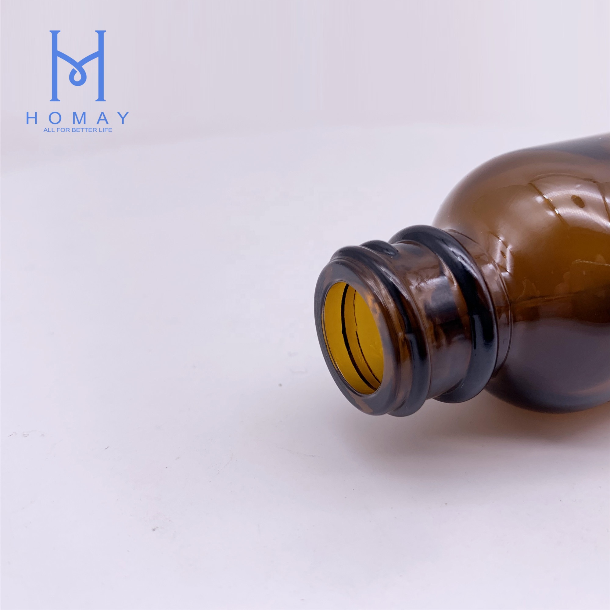 High quality 1oz/30ml Amber glass boston round glass bottle essential oil glass bottle