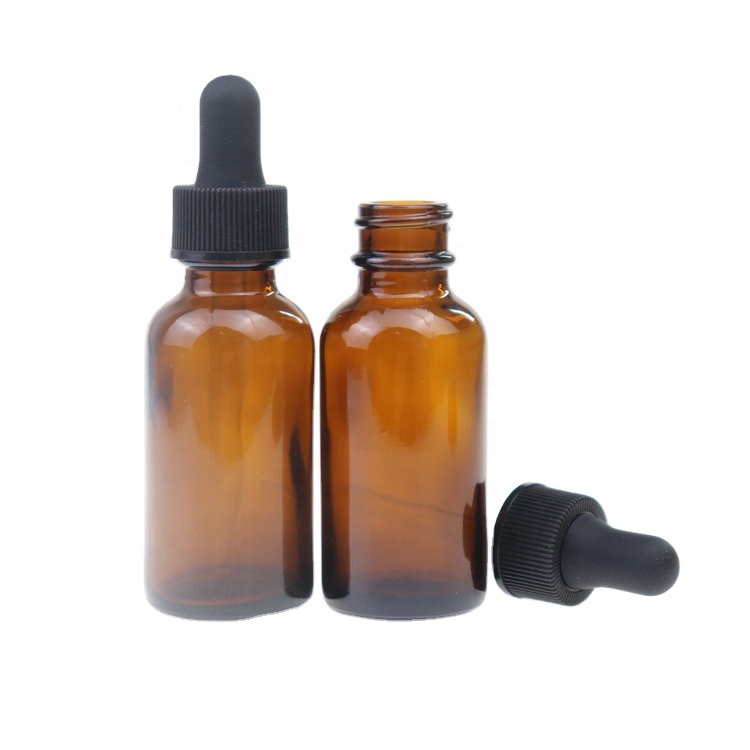 High quality 1oz 30ml boston amber clear sharp pipette glass dropper bottles