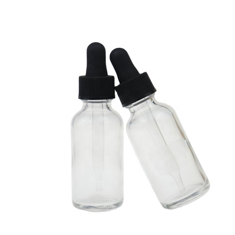 High quality 1oz 30ml boston amber clear sharp pipette glass dropper bottles