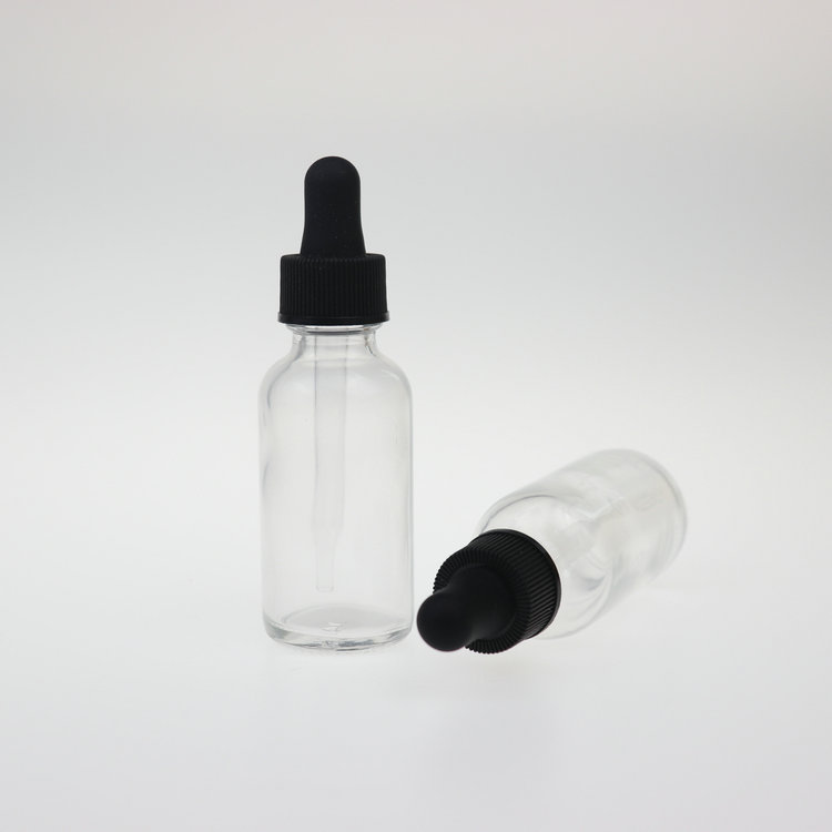 High quality 1oz 30ml boston amber clear sharp pipette glass dropper bottles