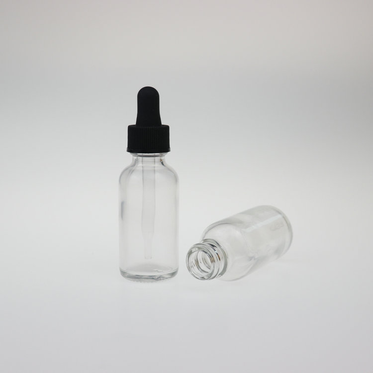 High quality 1oz 30ml boston amber clear sharp pipette glass dropper bottles