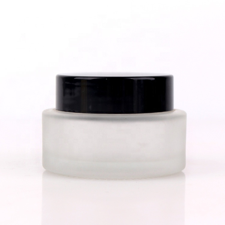 High quality 1oz frosted glass cream cosmetic jar for skin care