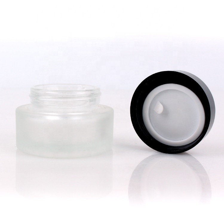 High quality 1oz frosted glass cream cosmetic jar for skin care