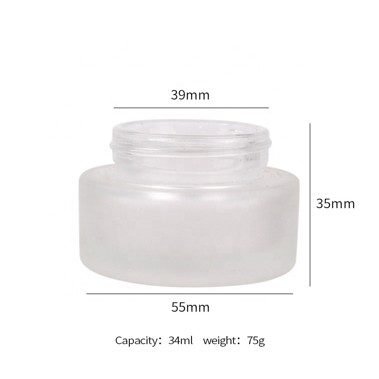 High quality 1oz frosted glass cream cosmetic jar for skin care