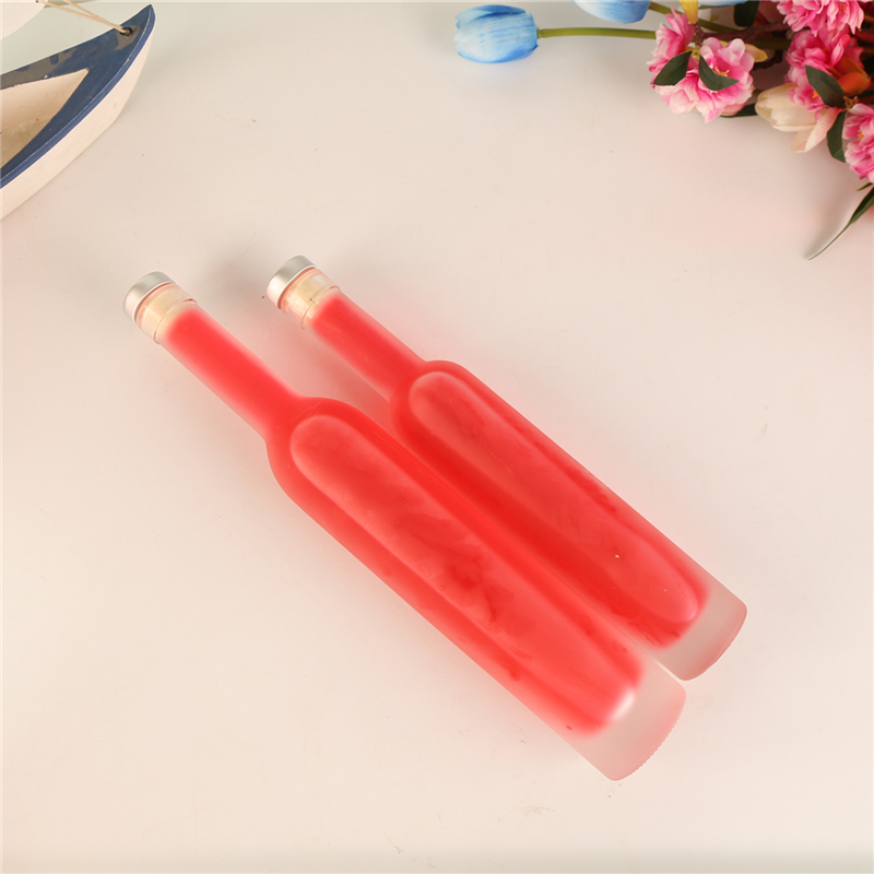 High quality 200ml 375ml 500ml 750ml black clear frost ice wine /fruit wine glass bottles with stopper