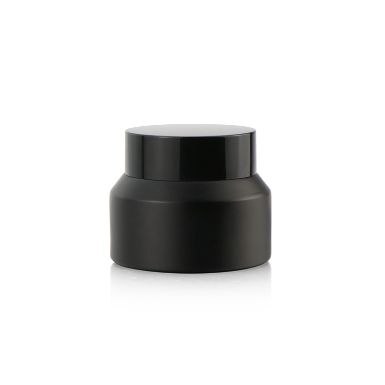 High quality 20g 30g 50g oblique shoulder hair cream jar matte black cosmetic cream jar for sale