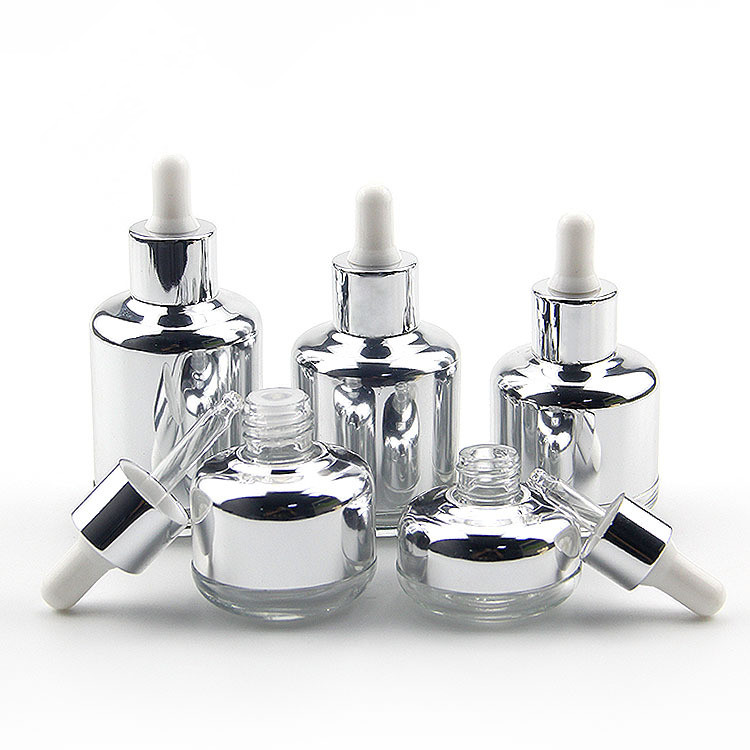 High quality 20ml 30ml 40ml 50ml 60ml Electric Aluminium Shoulder Sleeve Glass Bottle Essential Oil Bottle