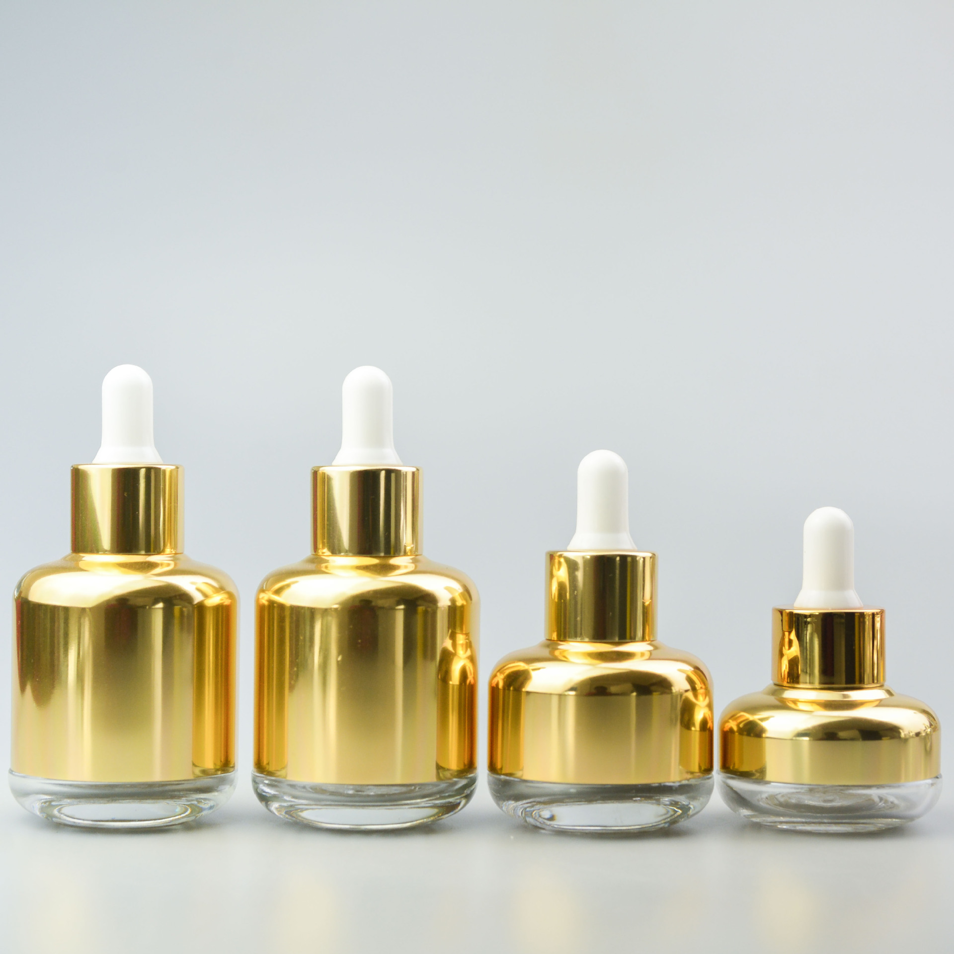 High quality 20ml 30ml 40ml 50ml 60ml Electric Aluminium Shoulder Sleeve Glass Bottle Essential Oil Bottle