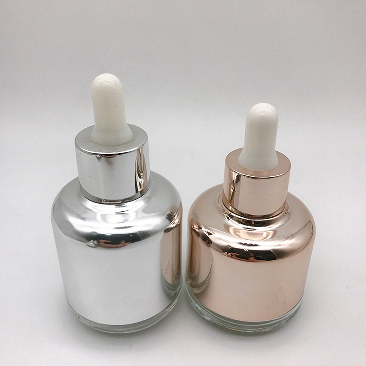 High quality 20ml 30ml 40ml 50ml 60ml Electric Aluminium Shoulder Sleeve Glass Bottle Essential Oil Bottle
