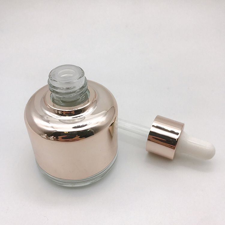 High quality 20ml 30ml 40ml 50ml 60ml Electric Aluminium Shoulder Sleeve Glass Bottle Essential Oil Bottle