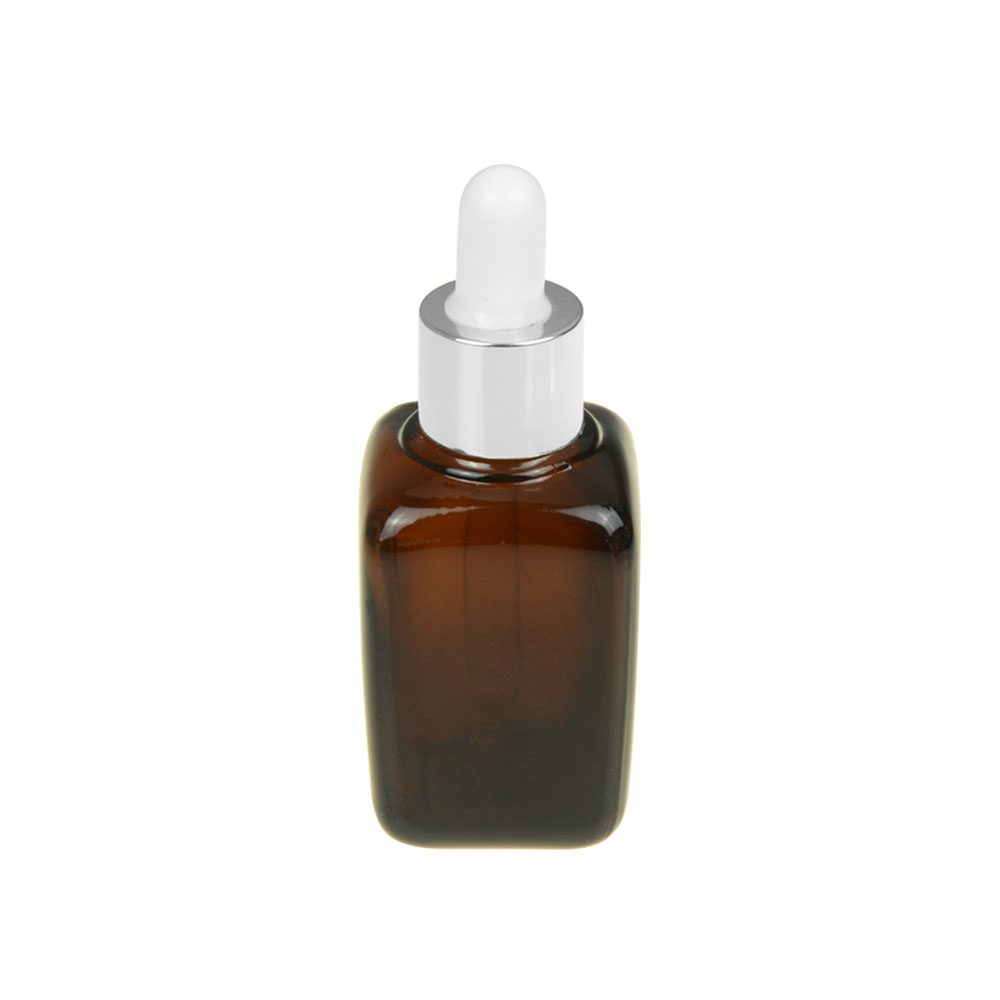 High quality 20ml amber square dropper bottle, small amber serum bottle with dropper
