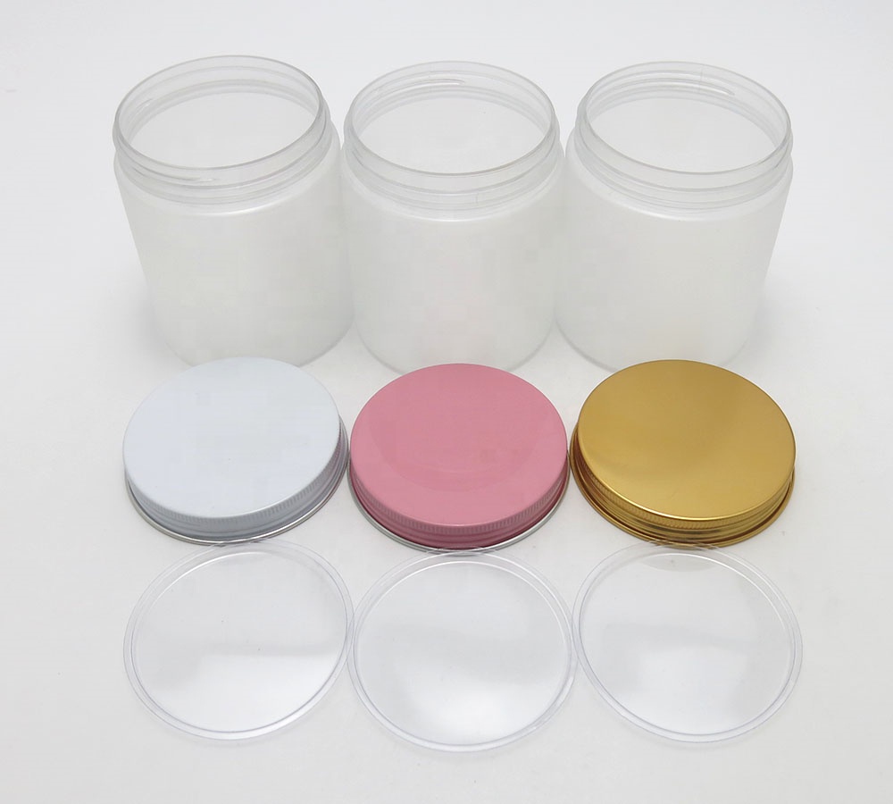 High quality 250g 250ml frosted cream plastic jar with aluminum lids