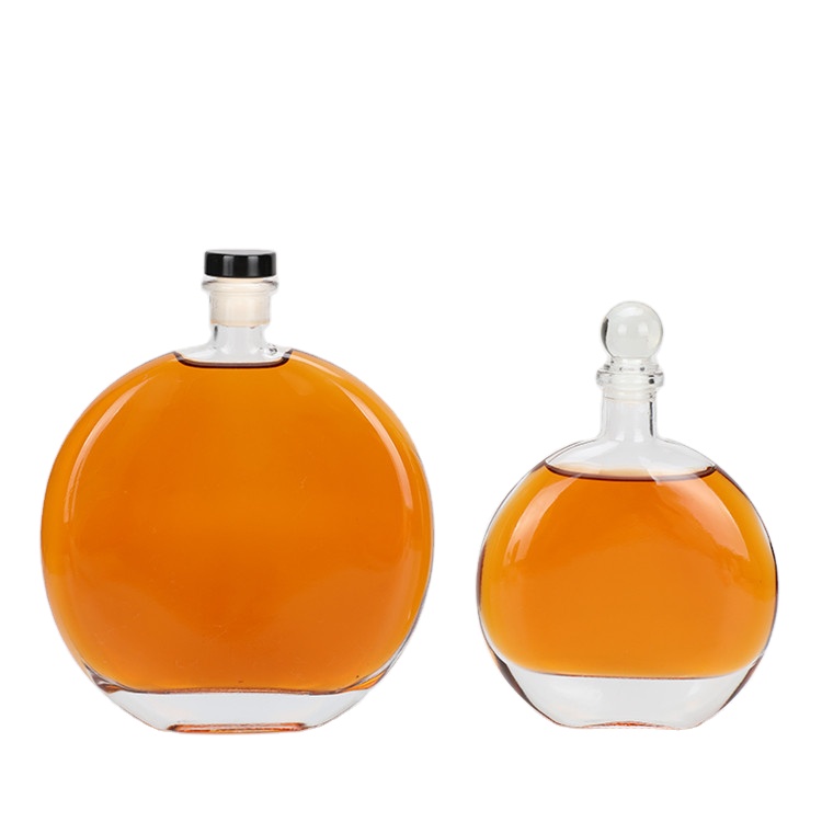 High-quality 250ml 500ml oblate wine vodka  whiskey Glass Bottle