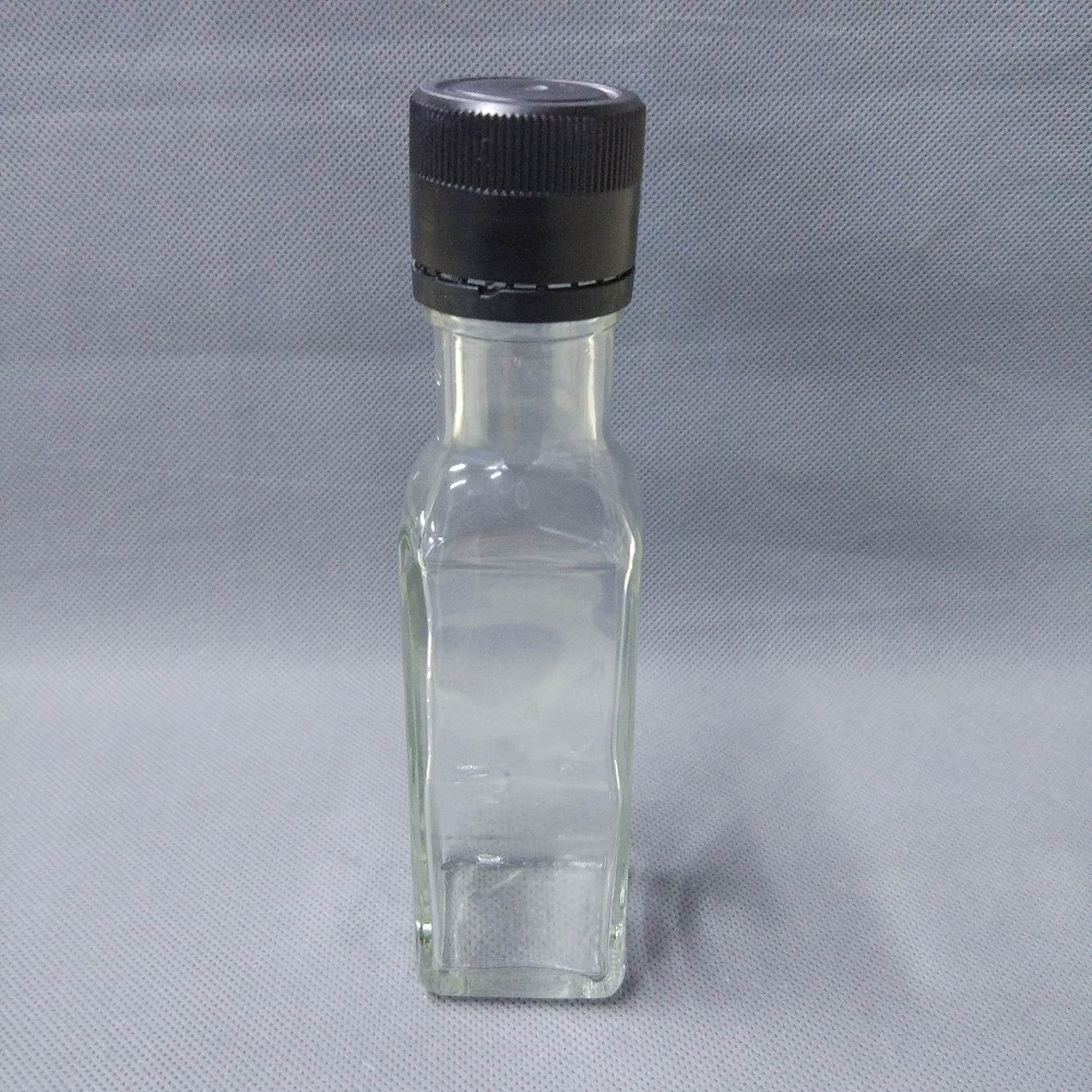 High quality 250ml wholesale 50ml 100ml 250ml 500ml 750ml clear square olive oil glass bottle with metal cap