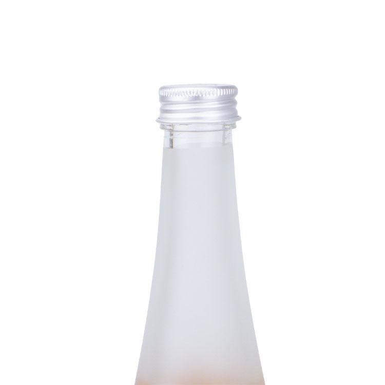 High quality 300ml 500ml long neck wine beverage glass frosted bottle with screw cap