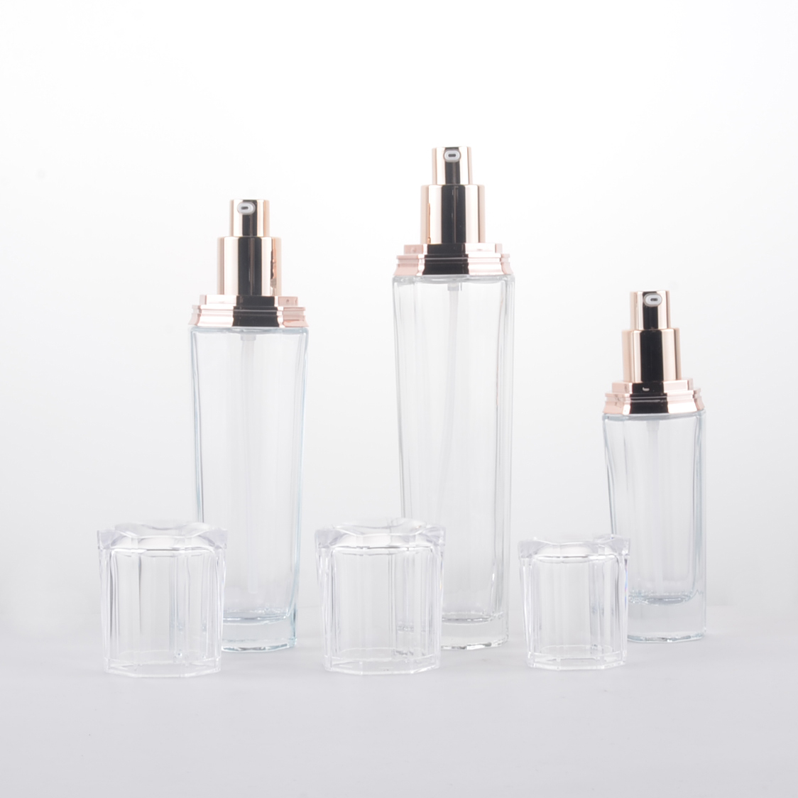 High quality 30g 50g 40ml 90ml 110ml Square Lotion Empty Serum Glass Bottle For Skin Care