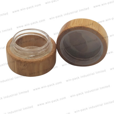 High quality 30g cosmetic luxury body cream glass jar with bamboo cover