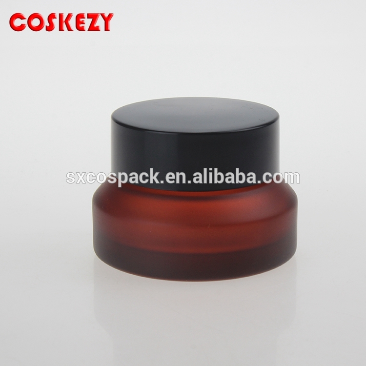 High quality 30g red cream jar, glass eye cream jar for sale