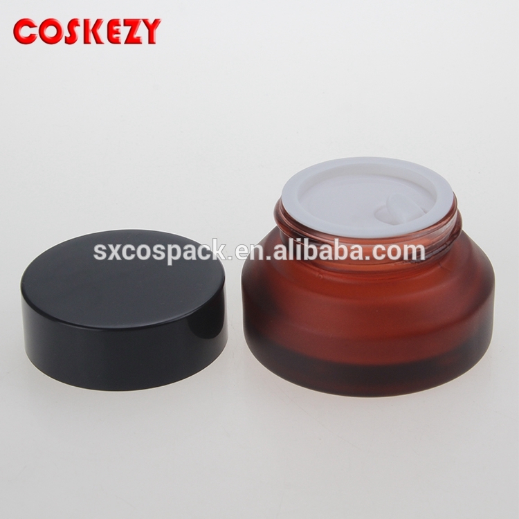 High quality 30g red cream jar, glass eye cream jar for sale