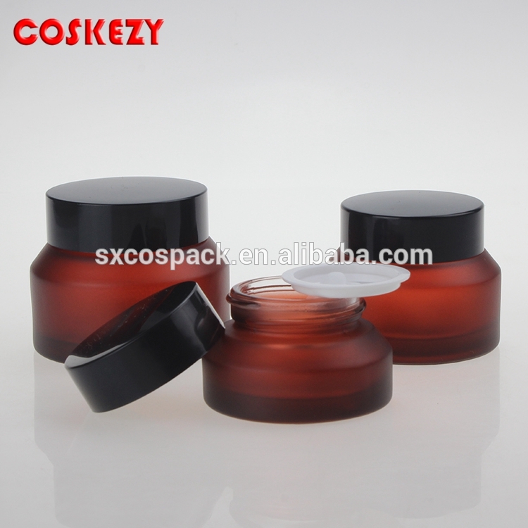 High quality 30g red cream jar, glass eye cream jar for sale