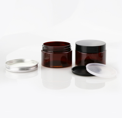 High quality 30ml 50ml 100ml 150ml 200ml 250ml black plastic cosmetic container black pet cream jar and lids