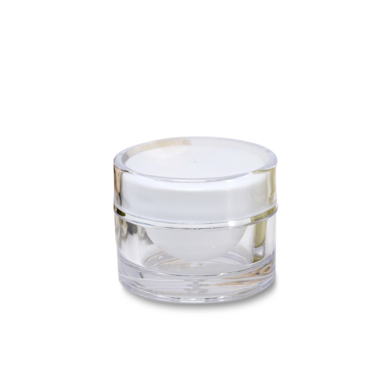 High quality 30ml 50ml 100ml clear frosted double walled round cosmetic facial cream acrylic jar