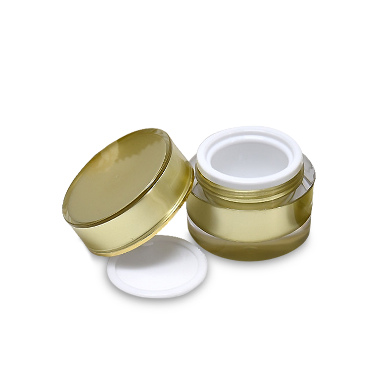 High quality 30ml 50ml 100ml clear frosted double walled round cosmetic facial cream acrylic jar