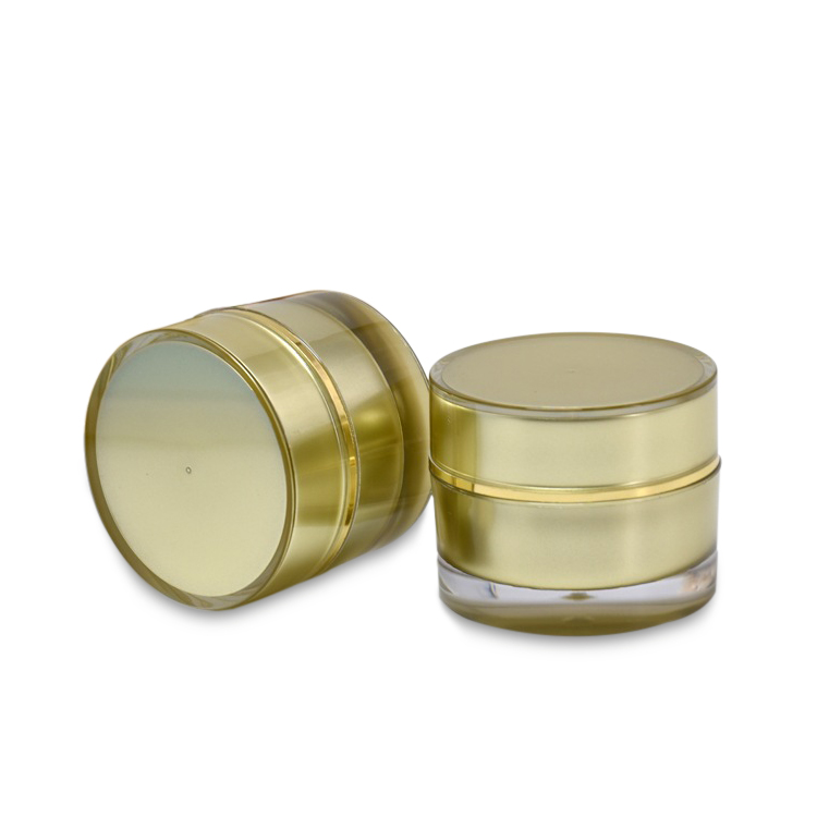 High quality 30ml 50ml 100ml clear frosted double walled round cosmetic facial cream acrylic jar