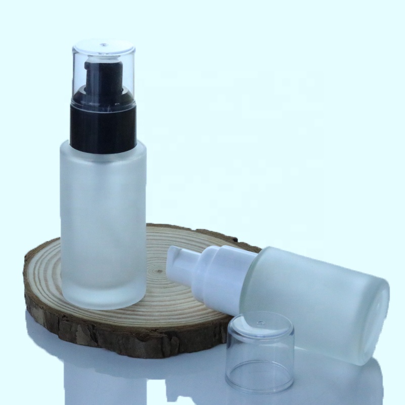 High quality 30ml 50ml 60ml Cylindrical frosted glass makeup base bottle (EPG23)