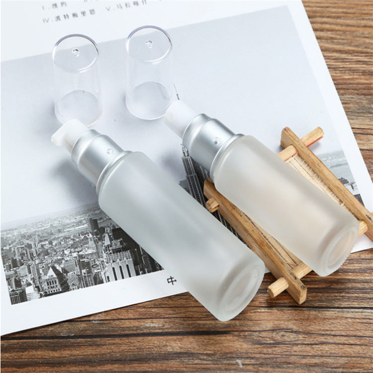 High quality 30ml 50ml 60ml glass spray serum bottle brown with press button sprayer