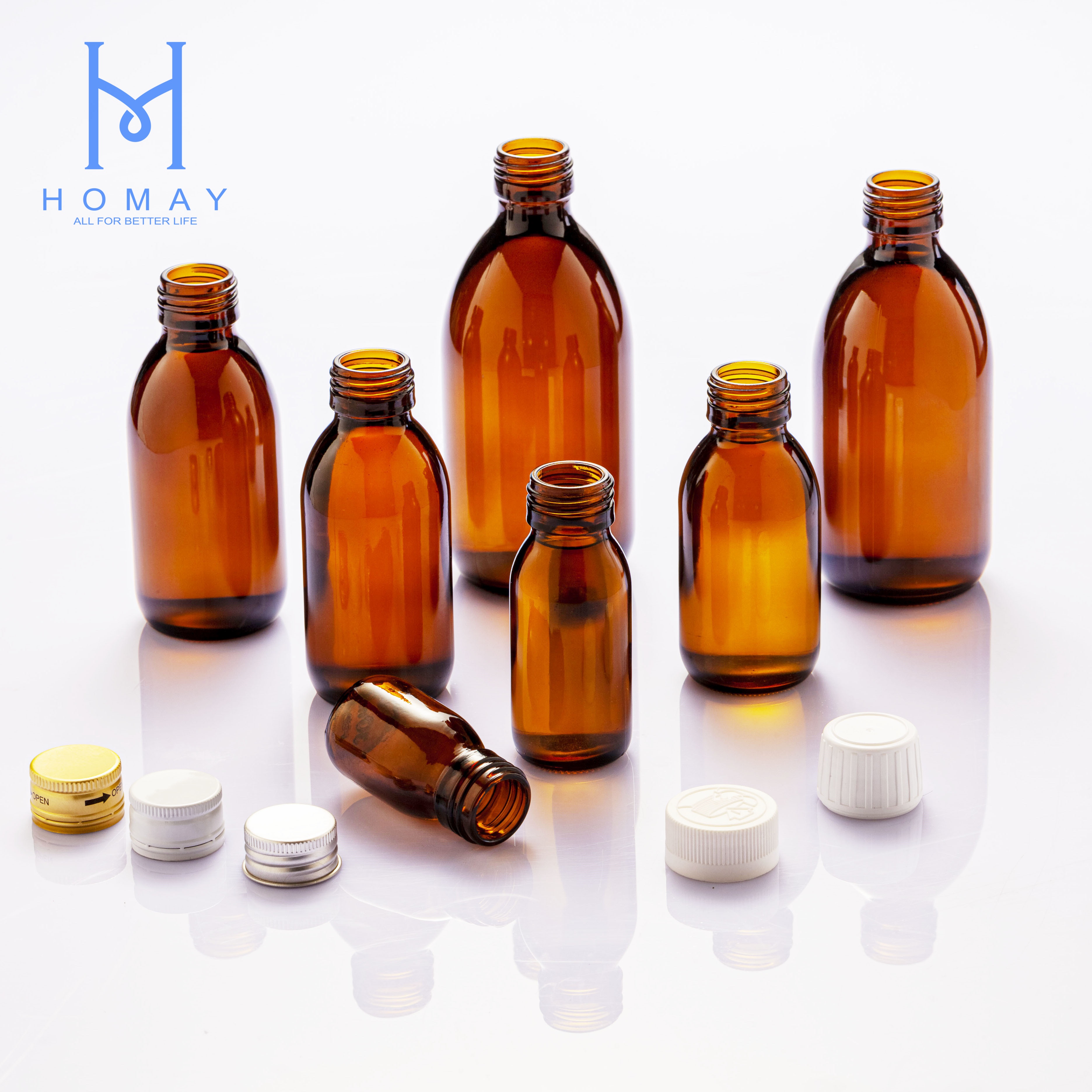 High quality  30ml 60ml 100ml 125ml 150ml 200ml 250ml 300ml 500ml amber pharmaceutical glass bottle for syrup
