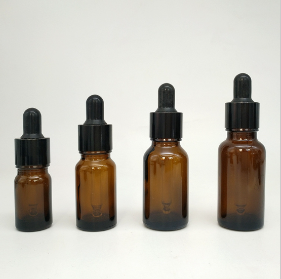 High quality 30ml clear amber glass bottle with dropper perfume spray bottle essential oil bottle